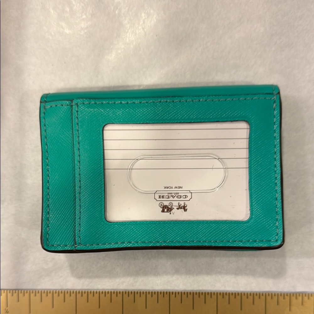 Coach Green Saffino leather ID Wallet - Picture 4 of 5